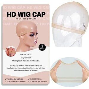2 HD Wig Cap for Lace Front Wig Stocking Stretchy Wig Caps for Women